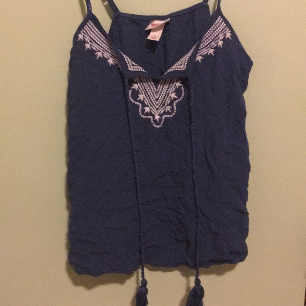 Blue and white tank top